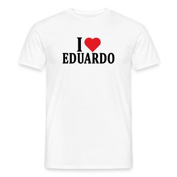 T-Shirt Ich liebe Eduardo T-Shirt Geschenkidee - Männer T-Shirt - Weiß - Vorne - AI Model Male 178 dark (178cm)