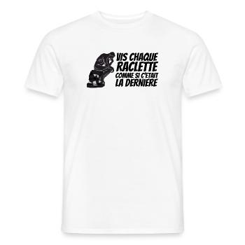raclette, fromage fondu - T-shirt homme - blanc - Devant - AI Model Male 178 dark (178cm)