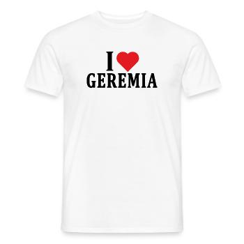t-shirt Ik hou van Jeremiah t-shirt cadeau idee - Heren T-shirt - wit - Voor - AI Model Male 178 dark (178cm)