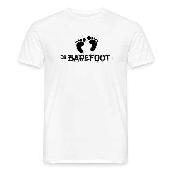 Go Barefoot - Courir pieds nus - T-shirt homme - blanc - Devant - AI Model Male 178 dark (178cm)