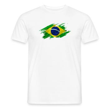 Brazil - Men's T-Shirt - white - Front - AI Model Male 178 dark (178cm)