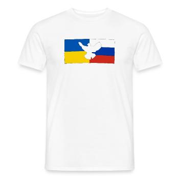 Peace for Ukraine and Russia - Men's T-Shirt - white - Front - AI Model Male 178 dark (178cm)