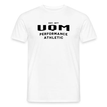 UQM Athletic-Performance Sportbekleidung - Männer T-Shirt - Weiß - Vorne - AI Model Male 178 dark (178cm)