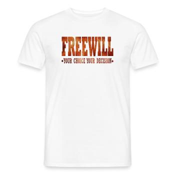 FreeWill - Men's T-Shirt - white - Front - AI Model Male 178 dark (178cm)
