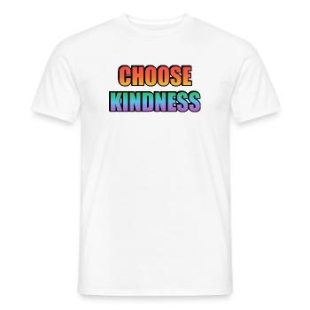 Gay Pride Rainbow Choose Kindness Typography   - Men's T-Shirt - white - Front - AI Model Male 178 dark (178cm)