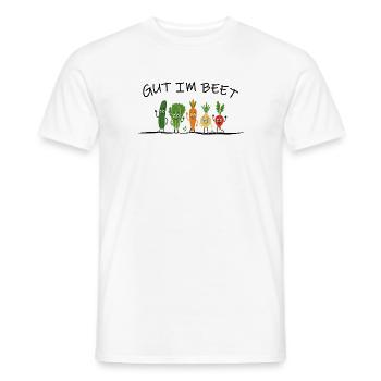 Good in the Bed – Funny Saying Vegetable Garden Veggie - Men's T-Shirt - white - Front - AI Model Male 178 dark (178cm)