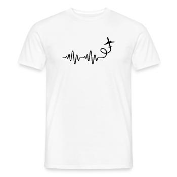 Flugzeug Kunstflug EKG Herzschlag Pilot - Männer T-Shirt - Weiß - Vorne - AI Model Male 178 dark (178cm)