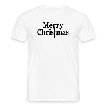 Joyeux Noël Lettrage Typo - T-shirt homme - blanc - Devant - AI Model Male 178 dark (178cm)