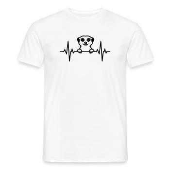 Meerkat heartbeat illustration - Men's T-Shirt - white - Front - AI Model Male 178 dark (178cm)