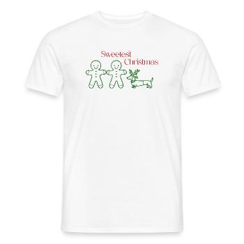 Christmas – Minimal Gingerbread & Dackel (Green) - Männer T-Shirt - Weiß - Vorne - AI Model Male 178 dark (178cm)