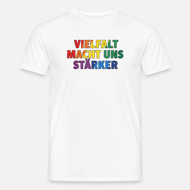 Diversity makes us stronger – Regenbogen Design - Men’s T-shirt - white