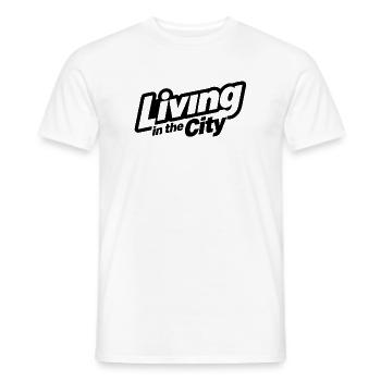 Living in the City - Men's T-Shirt - white - Front - AI Model Male 178 dark (178cm)