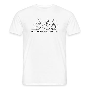 Silhouette minimaliste de vélo - T-shirt homme - blanc - Devant - AI Model Male 178 dark (178cm)