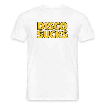 La disco, c’est nul - T-shirt homme - blanc - Devant - AI Model Male 178 dark (178cm)
