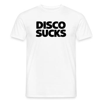 La disco, c’est nul - T-shirt homme - blanc - Devant - AI Model Male 178 dark (178cm)