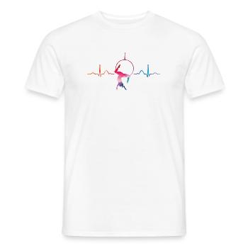 Aerialist Heartbeat Aerial Ring Lyra Air Ring - Men's T-Shirt - white - Front - AI Model Male 178 dark (178cm)