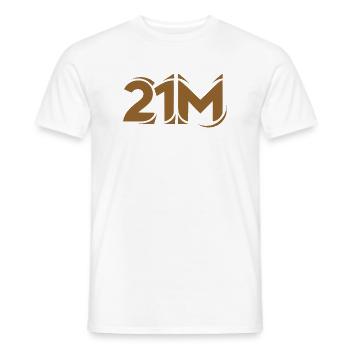 21 Million Limit BTC Crypto Graphic Motif - Men's T-Shirt - white - Front - AI Model Male 178 dark (178cm)