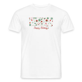 Motif de Noël en vert et rouge - T-shirt homme - blanc - Devant - AI Model Male 178 dark (178cm)