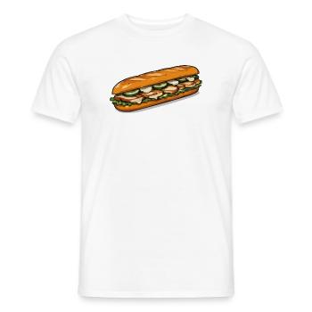 Colorful baguette sandwich - Men's T-Shirt - white - Front - AI Model Male 178 dark (178cm)