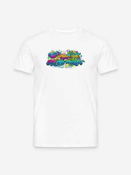 Wer langsam läuft sieht mehr vom Leben - Männer T-Shirt - Weiß