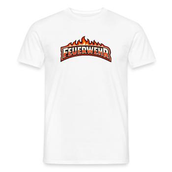 Feuerwehr Flammen Emblem - Männer T-Shirt - Weiß - Vorne - AI Model Male 178 dark (178cm)