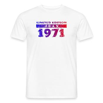 55e anniversaire Édition limitée 07/1971 - T-shirt homme - blanc - Devant - AI Model Male 178 dark (178cm)