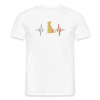German Shepherd ECG Heartline - Men's T-Shirt - white - Front - AI Model Male 178 dark (178cm)