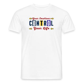 Émotions Contrôlent Votre Vie - T-shirt homme - blanc - Devant - AI Model Male 178 dark (178cm)