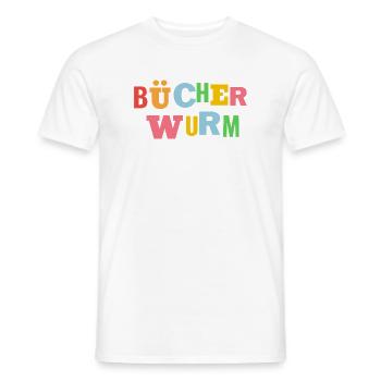 Bücherwurm - Männer T-Shirt - Weiß - Vorne - AI Model Male 178 dark (178cm)