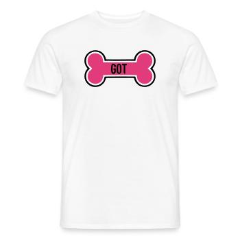 Maman chiot chiot à la clavicule - T-shirt homme - blanc - Devant - AI Model Male 178 dark (178cm)