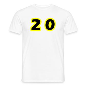 20 Number Symbol - Men's T-Shirt - white - Front - AI Model Male 178 dark (178cm)