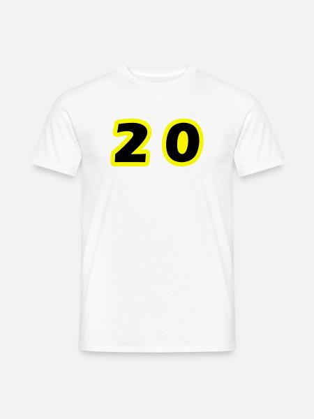 20 Symbole numérique - T-shirt homme - blanc