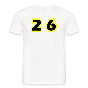 26 Number symbol - Men's T-Shirt - white - Front - AI Model Male 178 dark (178cm)