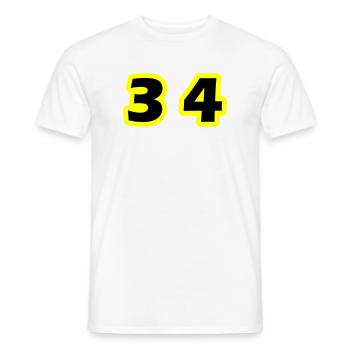 34 Symbole numérique - T-shirt homme - blanc - Devant - AI Model Male 178 dark (178cm)