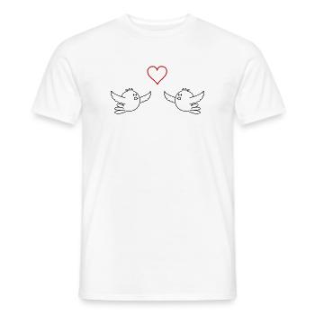 Vögel Verliebt - Männer T-Shirt - Weiß - Vorne - AI Model Male 178 dark (178cm)