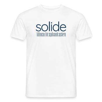 Solide Allmachtsphantasien – Typografie Design - Männer T-Shirt - Weiß - Vorne - AI Model Male 178 dark (178cm)