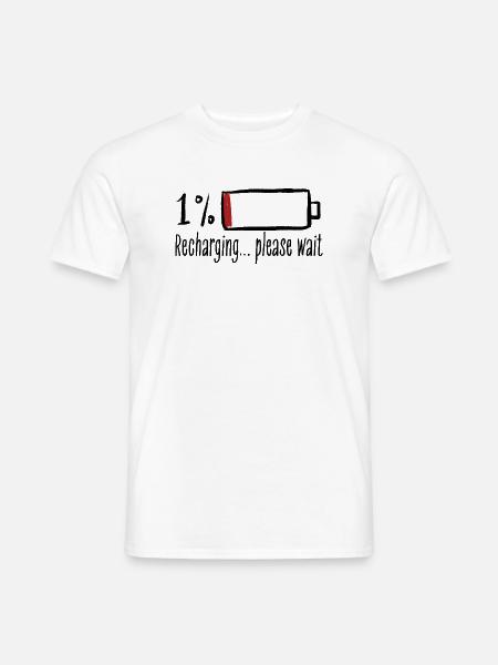 Recharging - Männer T-Shirt - Weiß