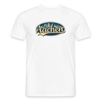Aachen Vintage Stadtmotiv - Männer T-Shirt - Weiß - Vorne - AI Model Male 178 dark (178cm)
