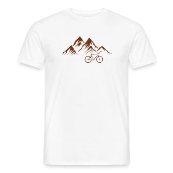 Mountainbike-Fahrrad-Grafik-Abenteuer-Fahrradgeschenk - Männer T-Shirt - Weiß - Vorne - AI Model Male 178 dark (178cm)