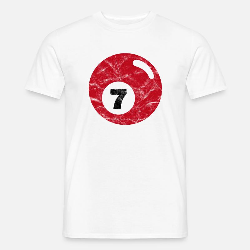 Billard Billardkugel dunkelrot sieben seven - Männer T-Shirt - Weiß
