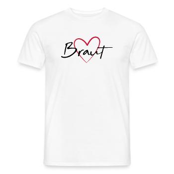 Braut Herz Junggesellinnenabschied - Männer T-Shirt - Weiß - Vorne - AI Model Male 178 dark (178cm)