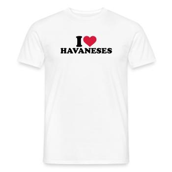 I love Havaneses - T-shirt homme - blanc - Devant - AI Model Male 178 dark (178cm)