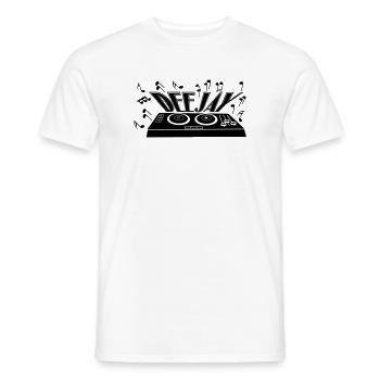 Deejay avec platine et tons - T-shirt homme - blanc - Devant - AI Model Male 178 dark (178cm)