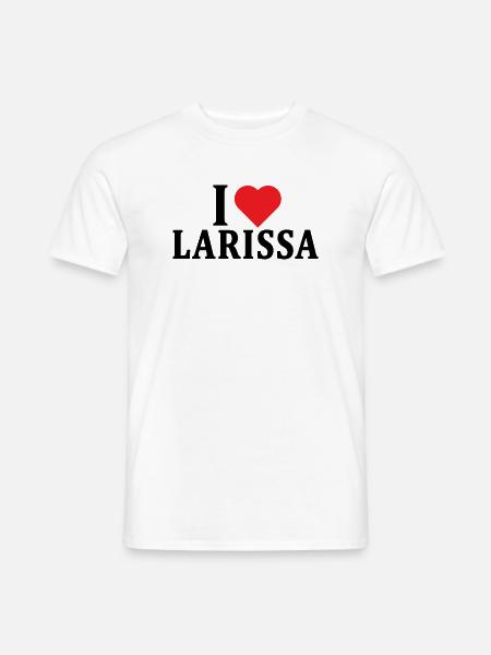 T-Shirt Ich liebe Larissa T-Shirt Geschenkidee - Männer T-Shirt - Weiß