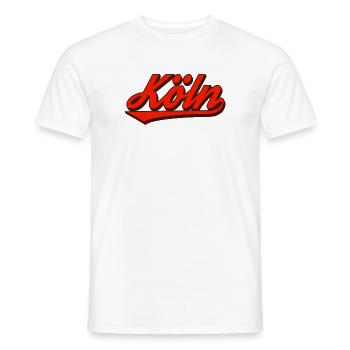 Köln Retro Script Logo Rot - Männer T-Shirt - Weiß - Vorne - AI Model Male 178 dark (178cm)