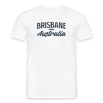 Brisbane Australie Script - T-shirt homme - blanc - Devant - AI Model Male 178 dark (178cm)