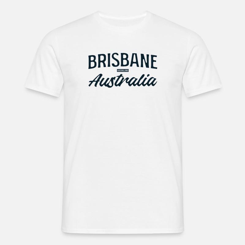 Brisbane Australia Script - Männer T-Shirt - Weiß