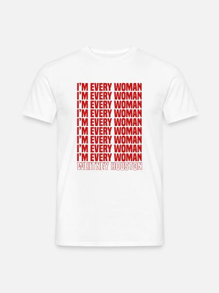 Whitney Houston bokstaver I'm Every Woman - T-skjorte herre - hvit