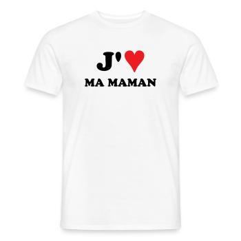 J'aime ma maman - T-shirt homme - blanc - Devant - AI Model Male 178 dark (178cm)