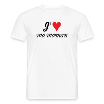 J'aime ma maman - Fête des Mères - T-shirt homme - blanc - Devant - AI Model Male 178 dark (178cm)